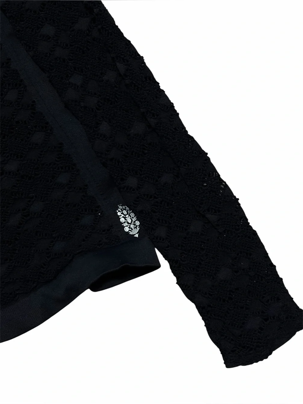 FREE PEOPLE Black Diamond Lace Mockneck Top